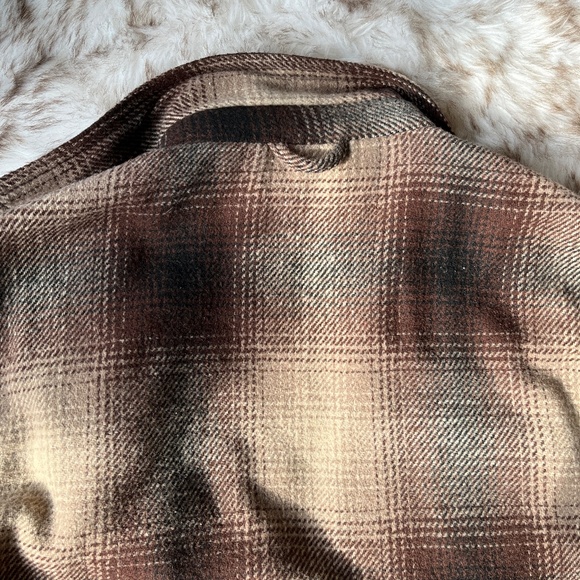 Jachs Brown Plaid Wool Blend Shirt Jacket - Picture 9 of 13